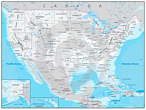 USA detailed physical map