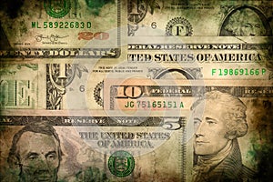 USA dollar money banknotes texture grunge background