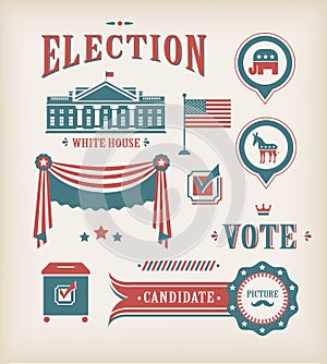 USA election icon set