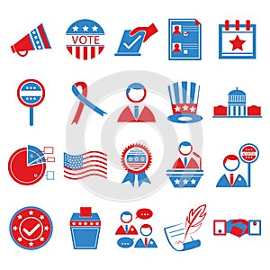 USA election icons. Vector illustration decorative design