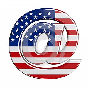 USA email sign - 3d american flag symbol - American way of life, politics  or economics concept