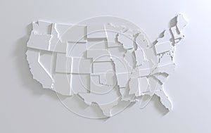 USA Empty 3d Geographic Map Abstract Levels Render