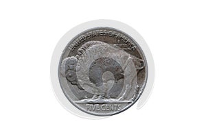 USA five cents Buffalo Indian Head nickel coin