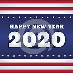 USA flag 2020 Happy New Year
