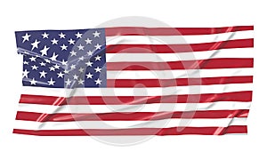Usa flag 3d rendering isolated on the white background