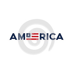 USA flag. America logo. Made in USA. The sign. Modern colored logo vector.