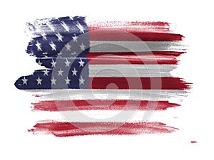 USA flag. American flag painted with watrcolor