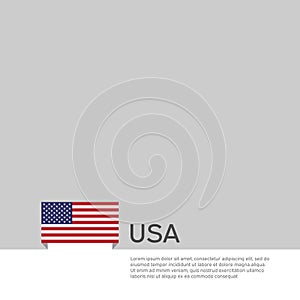 USA flag background. State patriotic us banner, cover. Document template with united states flag on white background. National