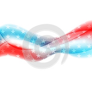 USA flag colors and stars abstract wavy american background