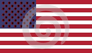 USA flag coronavirus Infection