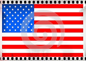 USA flag creative film frame grunge