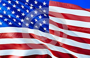 Spojené štáty americké vlajka.  trojrozmerný mávanie vlajka dizajn. z spojené štáty americké  trojrozmerný obraz vytvorený pomocou počítačového modelu. zjednotený štáty farby. vlajka z spojené štáty americké v 