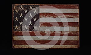 Usa flag on black background photo