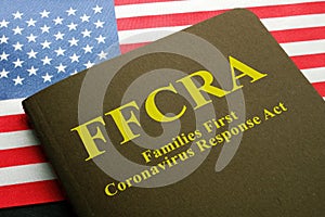 USA flag and families first coronavirus response act FFCRA law photo