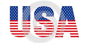 USA flag flat style USA alphabet letter font design set. alphabet typography American Flag style.