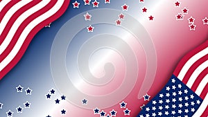 usa flag and floating star background with national flag gradiant colour