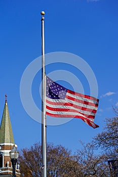 USA Flag Flying at half-staff