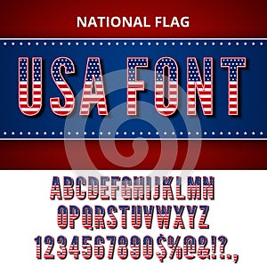 USA flag font