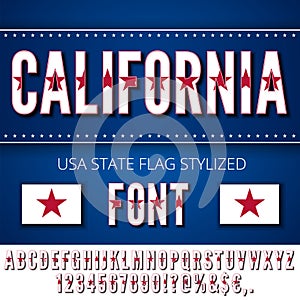 USA flag font