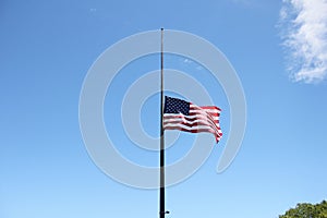 USA flag at half-mast - New York