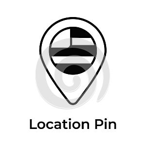 Usa flag inside location pin denoting, usa location vector design