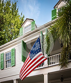 USA flag in Key West, Florida.