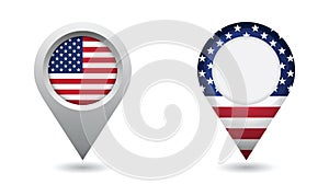 USA flag location pin