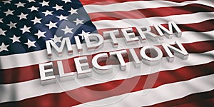 USA flag and midterm elections, 3d illustration photo