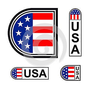 USA flag minimalistic badge symbol