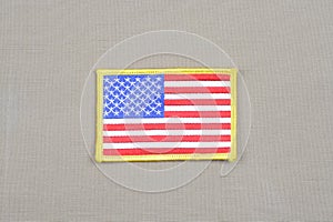 USA flag patch on desert uniform