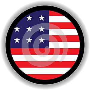 USA flag round shape Vectors