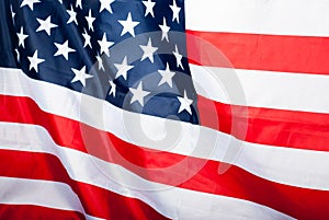 USA flag, selective focus,