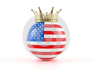 USA flag soccer ball with crown