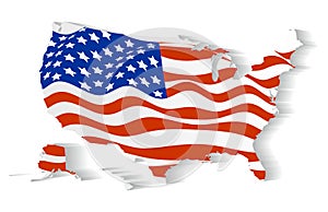 USA flag in states