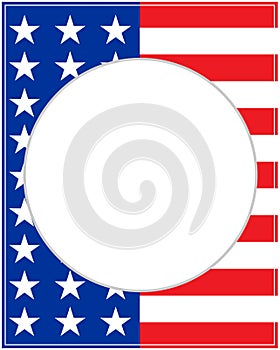 USA flag symbols is a decorative patriotic circle frame.