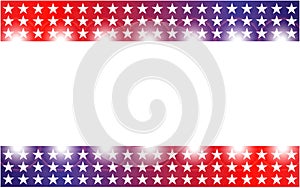 USA flag symbols frame with glowing lights blank design template.