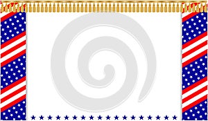 USA flag symbols holiday frame with blank space vector design.
