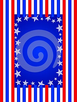 USA flag symbols patriotic striped starry border.
