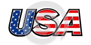 USA flag text