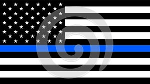 USA flag with a thin blue line photo