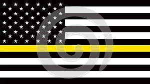 Spojené štáty americké vlajka tenký alebo zlato linka 