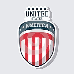 USA flag united states america shield icon