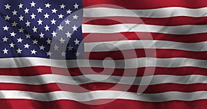 USA flag, US waving fabric flag