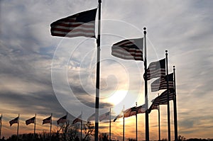 USA flag at Washington Monument