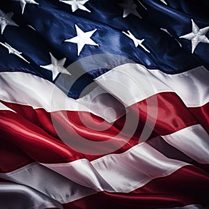 USA flag waving in the wind for America symbole of US