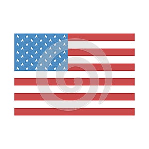 USA flag on white background in flat style. US logo