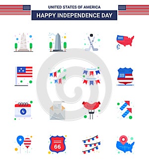 16 spojené státy americké byt známky nezávislost oslava symboly z americký vlajka země spojené státy americké 