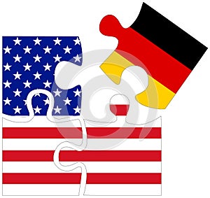 USA - Germany : puzzle shapes with flags