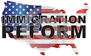 USA Government Immigration Reform US Map Illustration