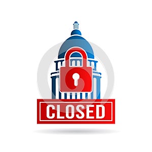 USA Government Shutdown. Vector Illustration
